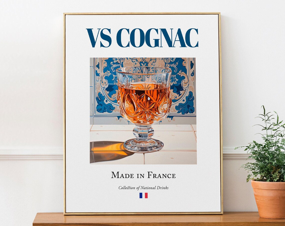 Cognac On Maiolica Tile Traditional French Beverage Poster