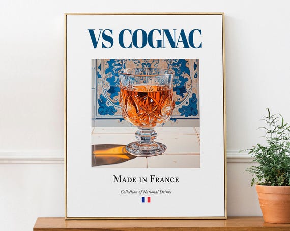 Cognac On Maiolica Tile Traditional French Beverage Poster