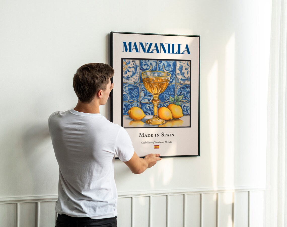Manzanilla on Maiolica Tile Spanish Beverage Art Print - Image 3