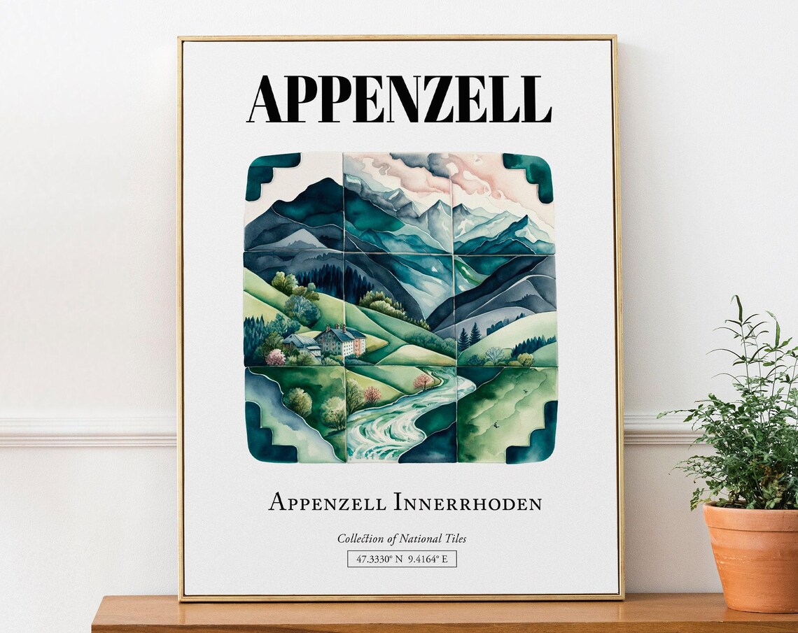 Appenzell Innerrhoden Schweiz Tile Pattern Art Print