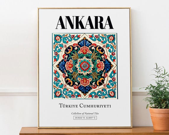Ankara Turkey Traditional Izmir Tile Art Print
