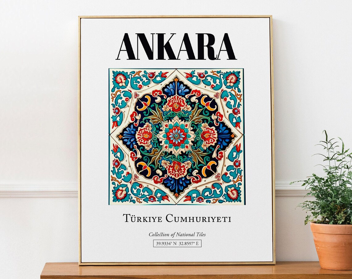 Ankara Turkey Traditional Izmir Tile Art Print