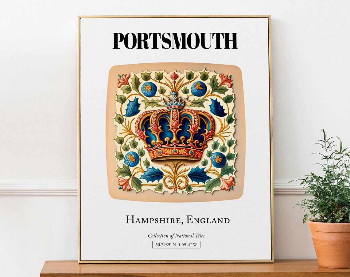 Portsmouth Hampshire England Traditional Tile Pattern Art Print