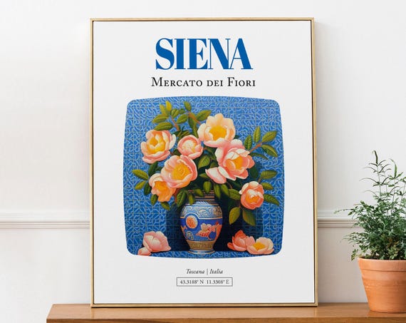 Siena Toscana Italia Mercato Dei Fiori Art Print