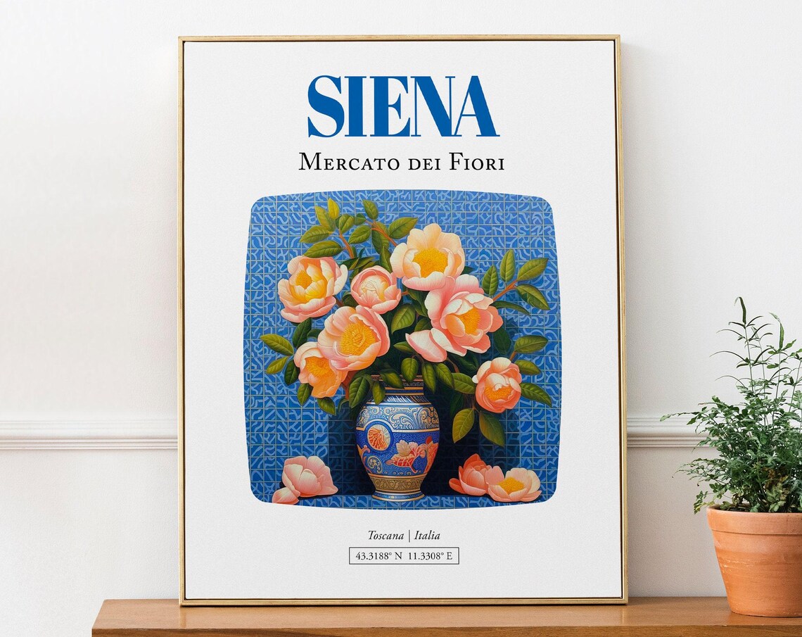 Siena Toscana Italia Mercato Dei Fiori Art Print