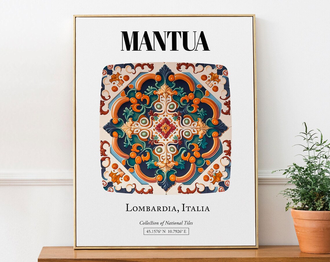 Mantua, Lombardy Italy Traditional Tile Pattern Art Print