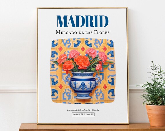 Madrid Comunidad De Espaa Mercado Las Flores Art Print