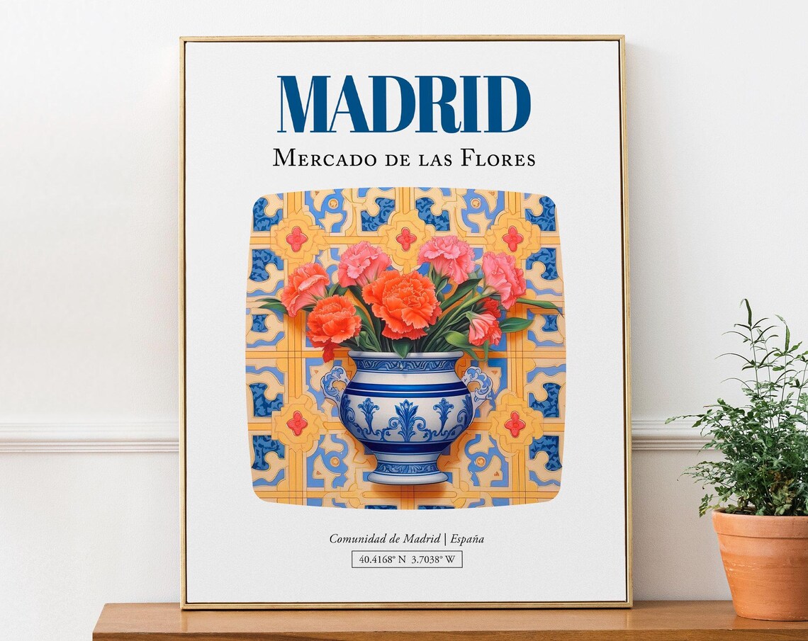 Madrid Comunidad De Espaa Mercado Las Flores Art Print