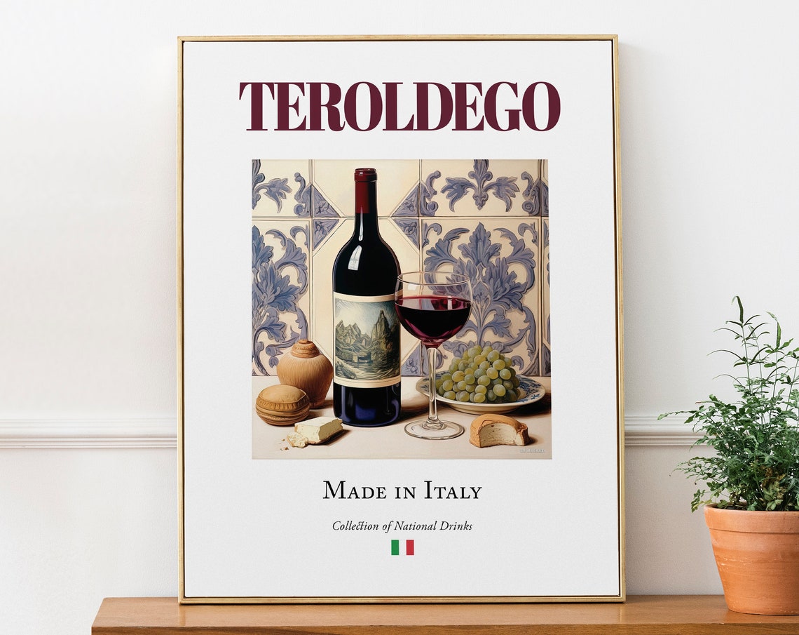 Teroldego On Maiolica Tile, Italian Beverage Art Print