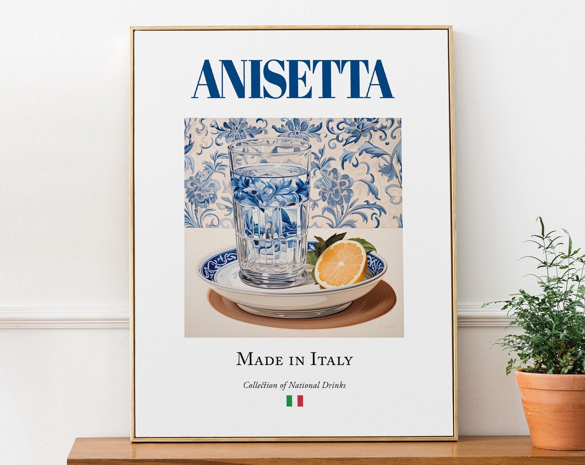 Anisetta On Maiolica Tile, Italian Beverage Art Print