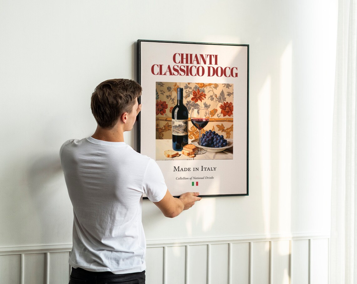 Chianti Classico Docg On Maiolica Tile, Travel Poster - Image 3
