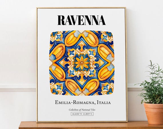 Ravenna Emilia-Romagna Italy Tile Pattern Travel Poster