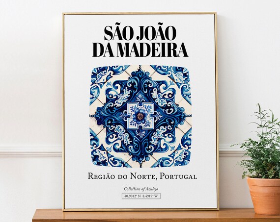So Joo Da Madeira, Portugal Traditional Tile Travel Poster