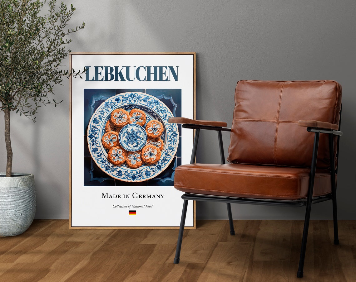 Lebkuchen On Maiolica Tile Plate, Kitchen Poster - Image 4