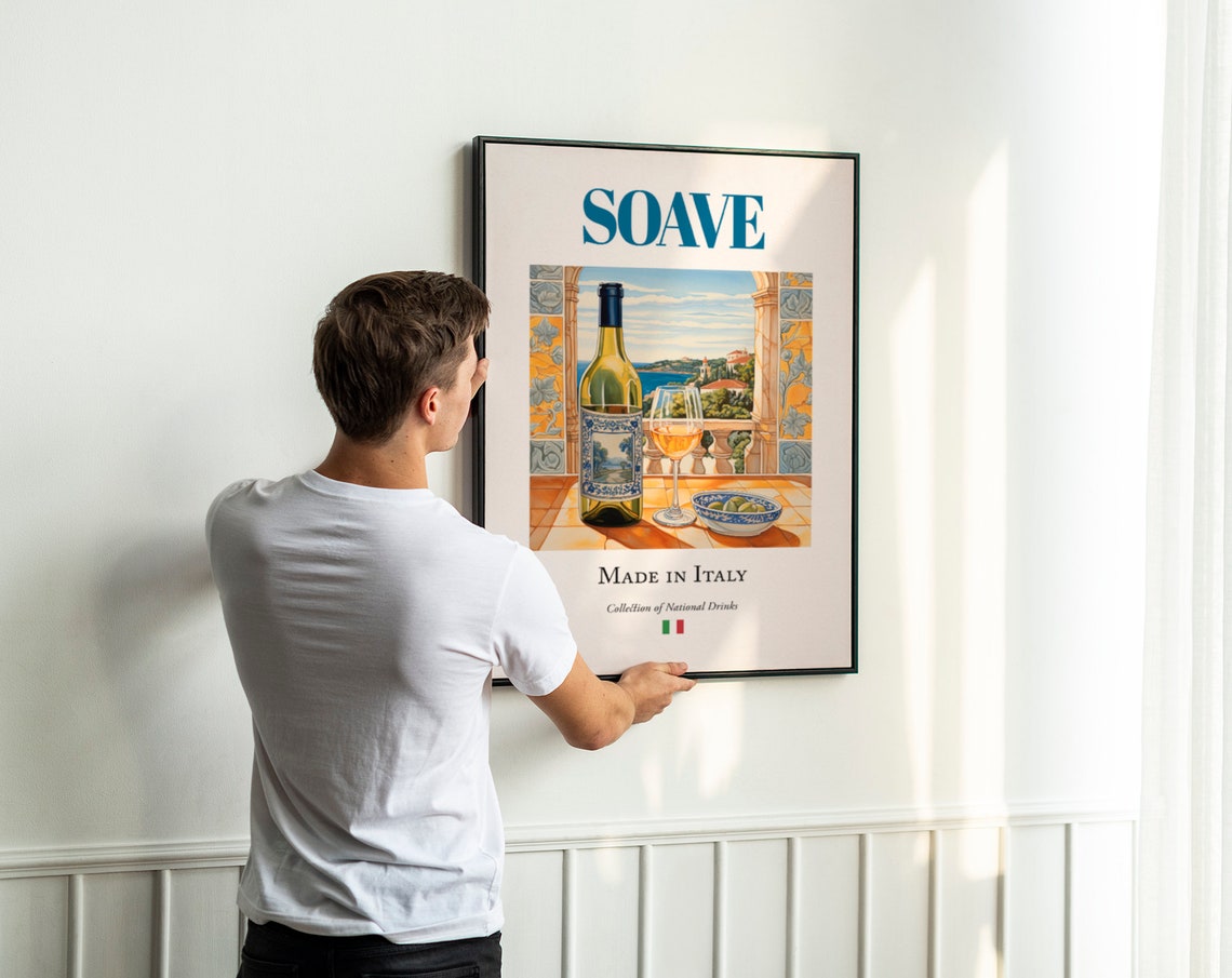 Soave Wine Maiolica Tile, Italian Kitchen Poster - Image 3