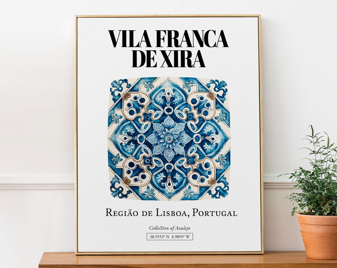 Vila Franca De Xira Portugal Traditional Tile Pattern Art Print