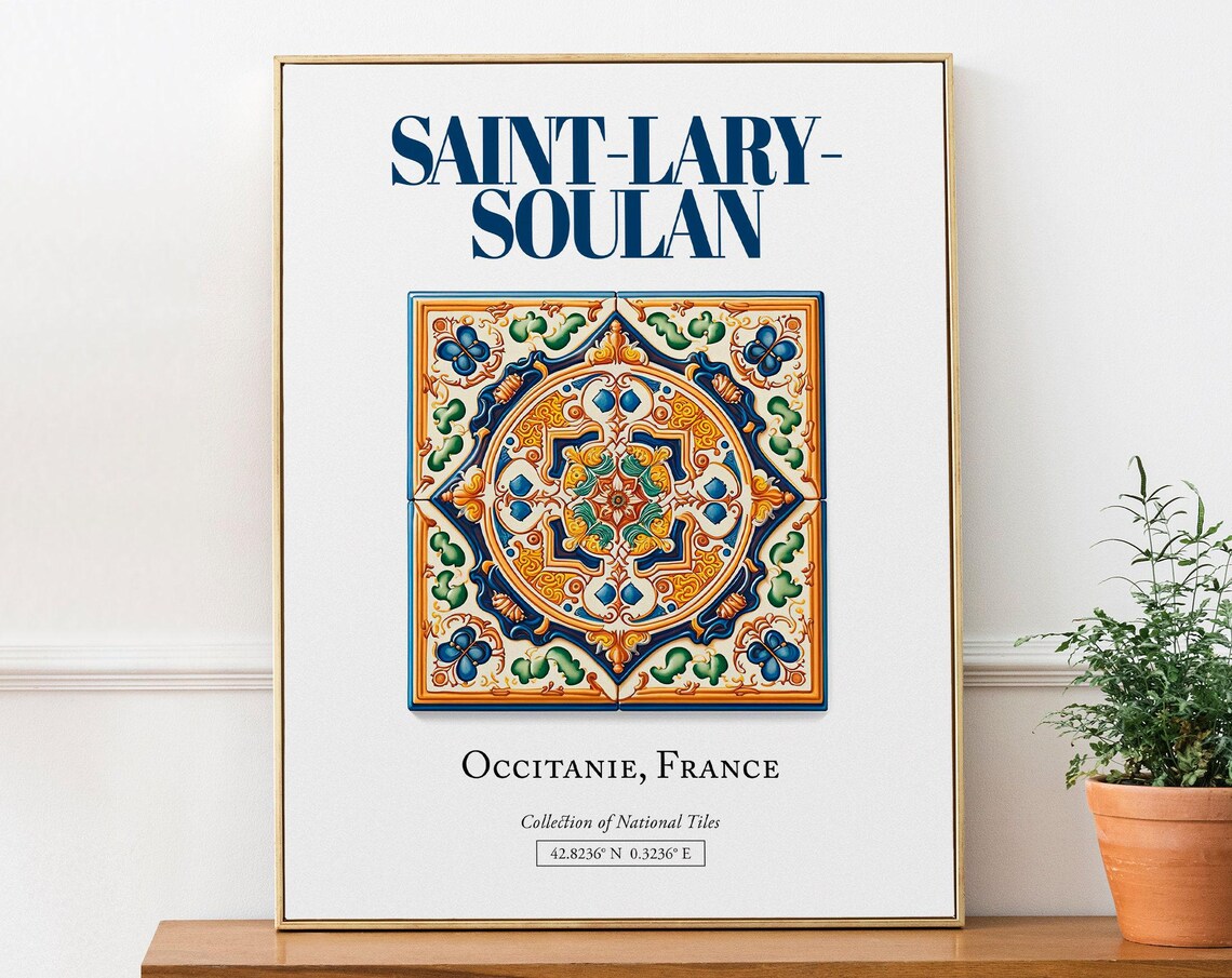 Saint-Lary-Soulan Occitanie France Folk Travel Poster