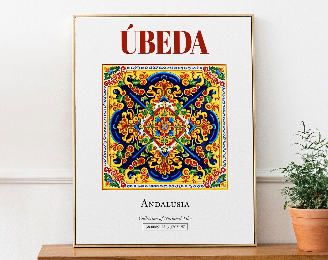 Beda Andalusia Spain Folk Tile Art Print Poster