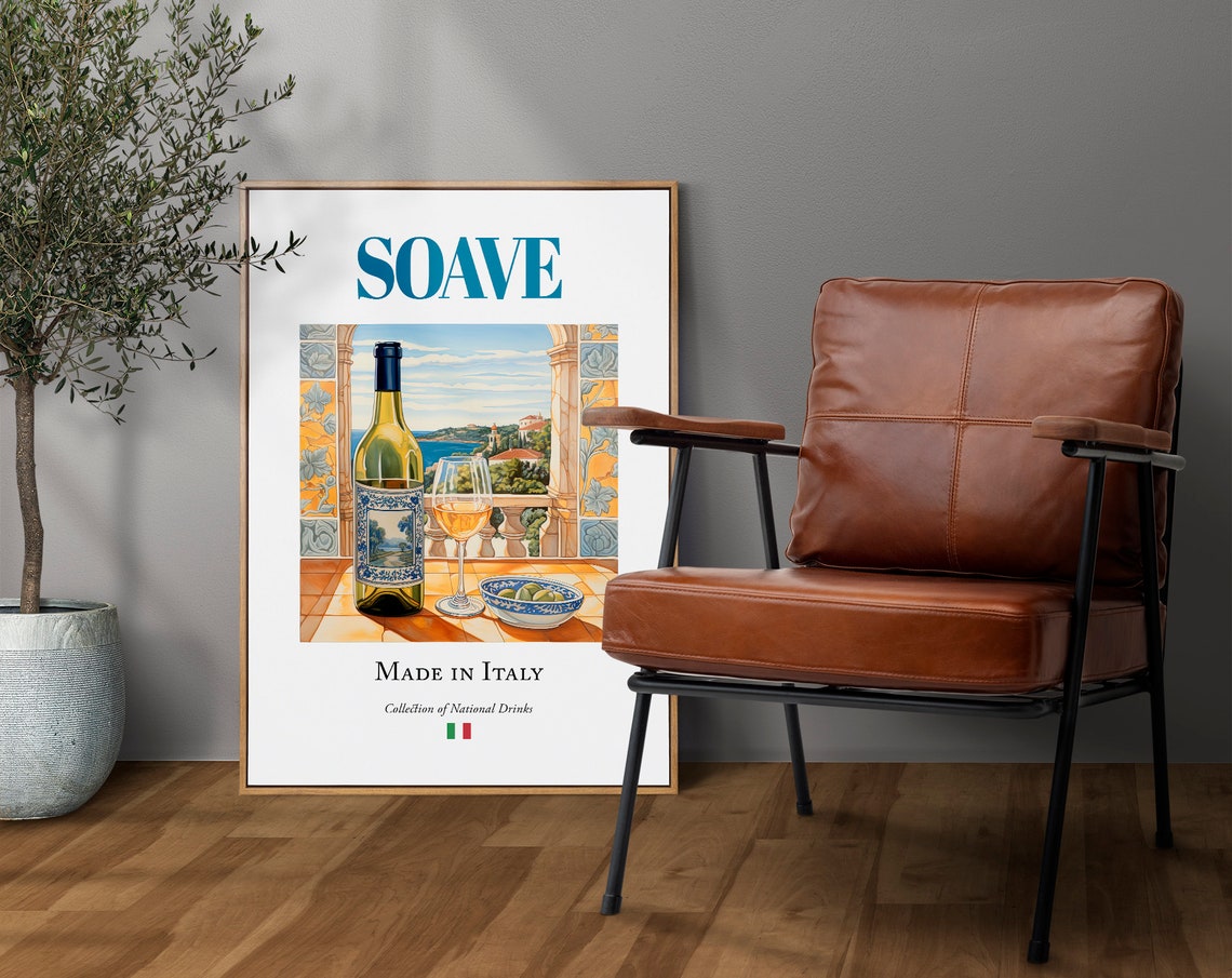 Soave Wine Maiolica Tile, Italian Kitchen Poster - Image 4