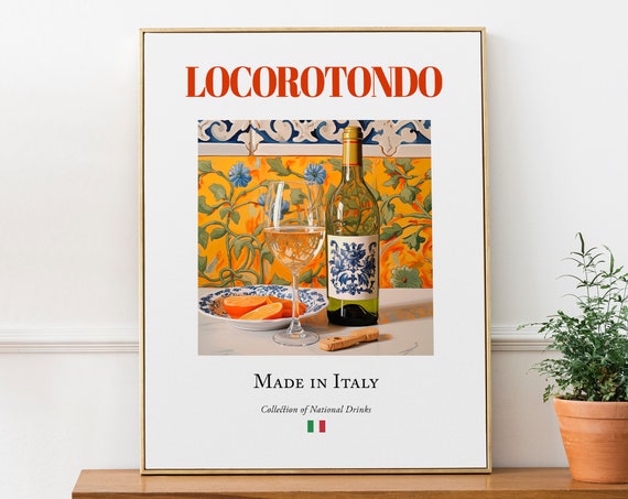 Locorotondo Wine On Maiolica Tile, Italian Poster