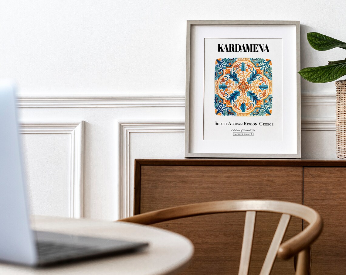 Kardamena Greek Island Tile Pattern Art Print - Image 4
