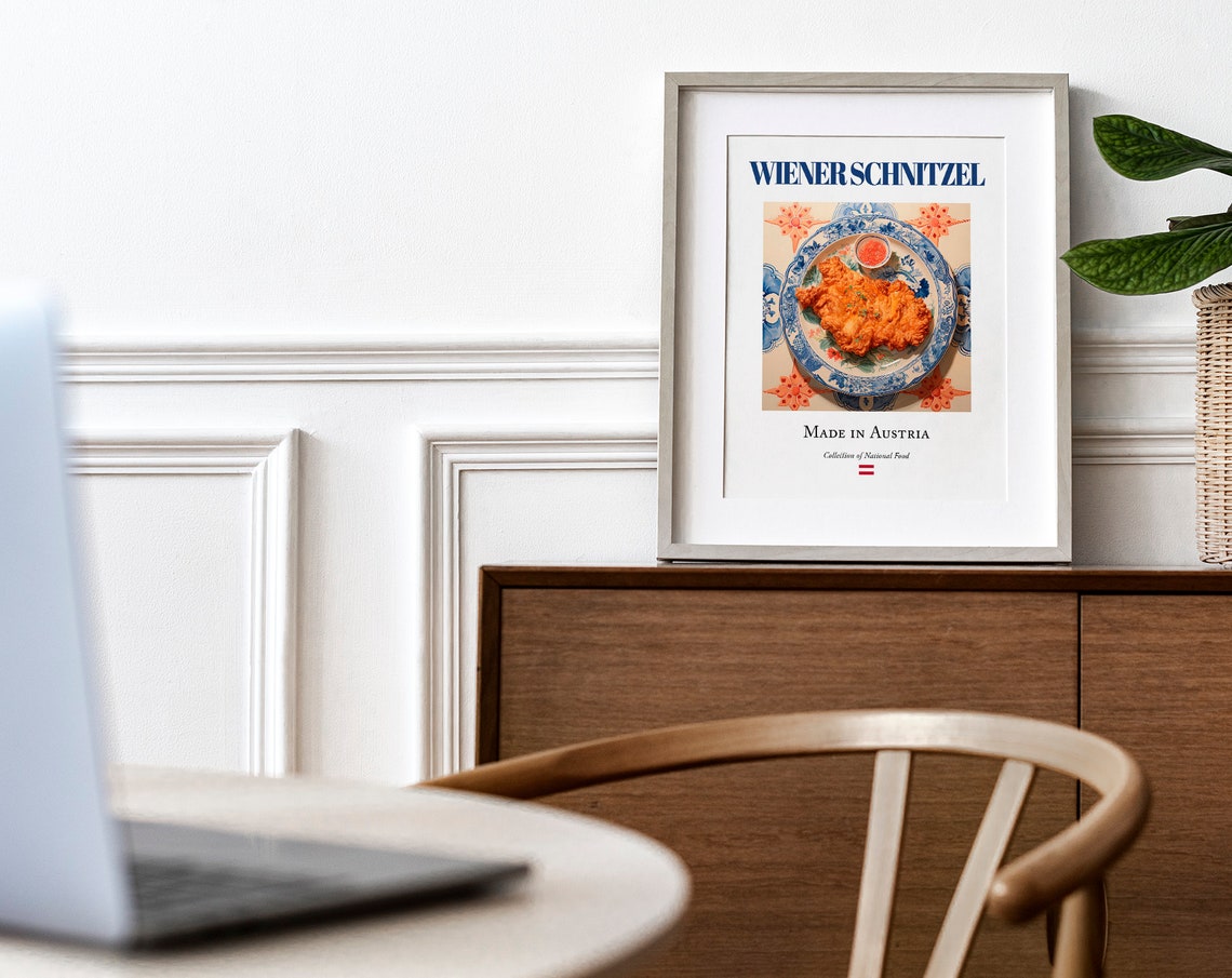 Wiener Schnitzel on Maiolica Tile Plate Art Print, Austrian - Image 4