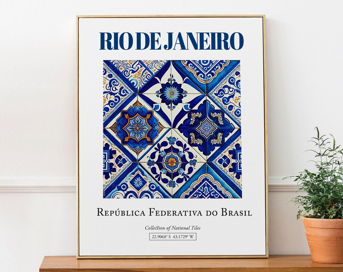 Rio De Janeiro Brasil Traditional Tile Art Print