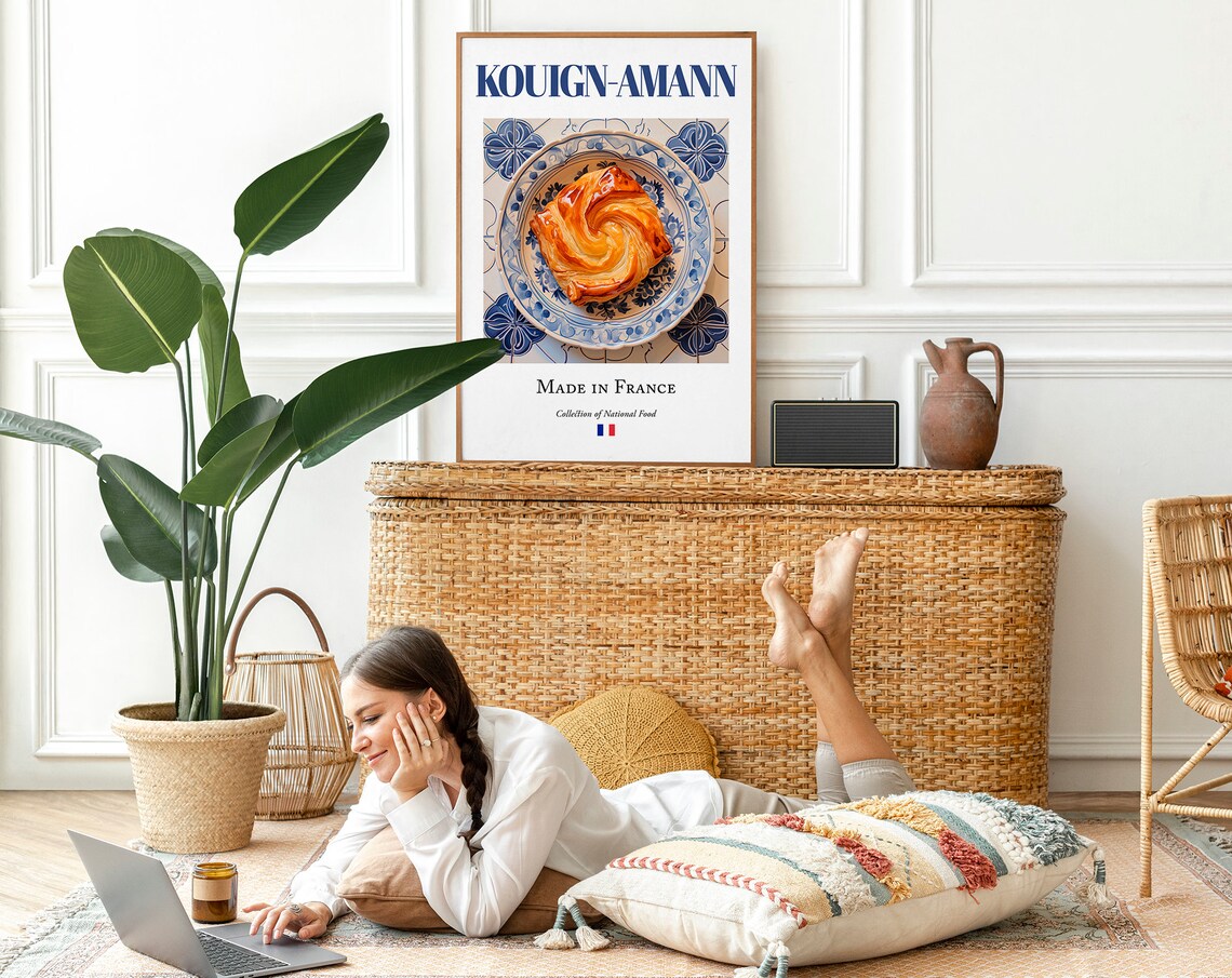 Kouign Amann on Maiolica Tile Plate, Food Poster - Image 2