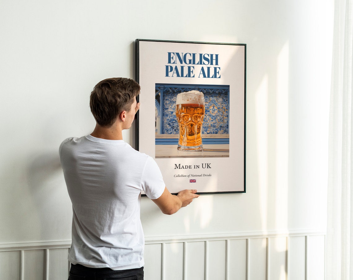 English Pale Ale on Maiolica Tile, Kitchen Bar Poster - Image 4
