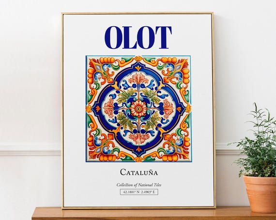 Olot Catalua Spain Traditional Tile Poster