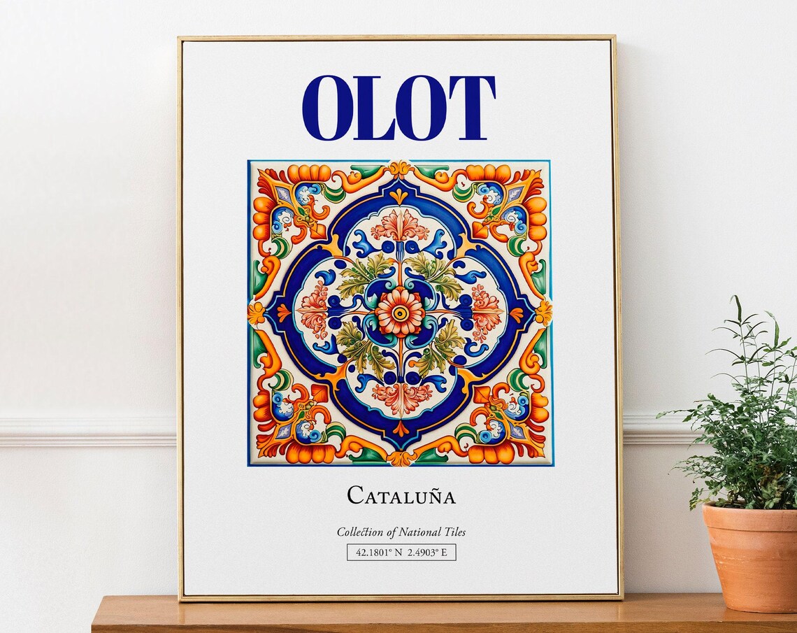 Olot Catalua Spain Traditional Tile Poster