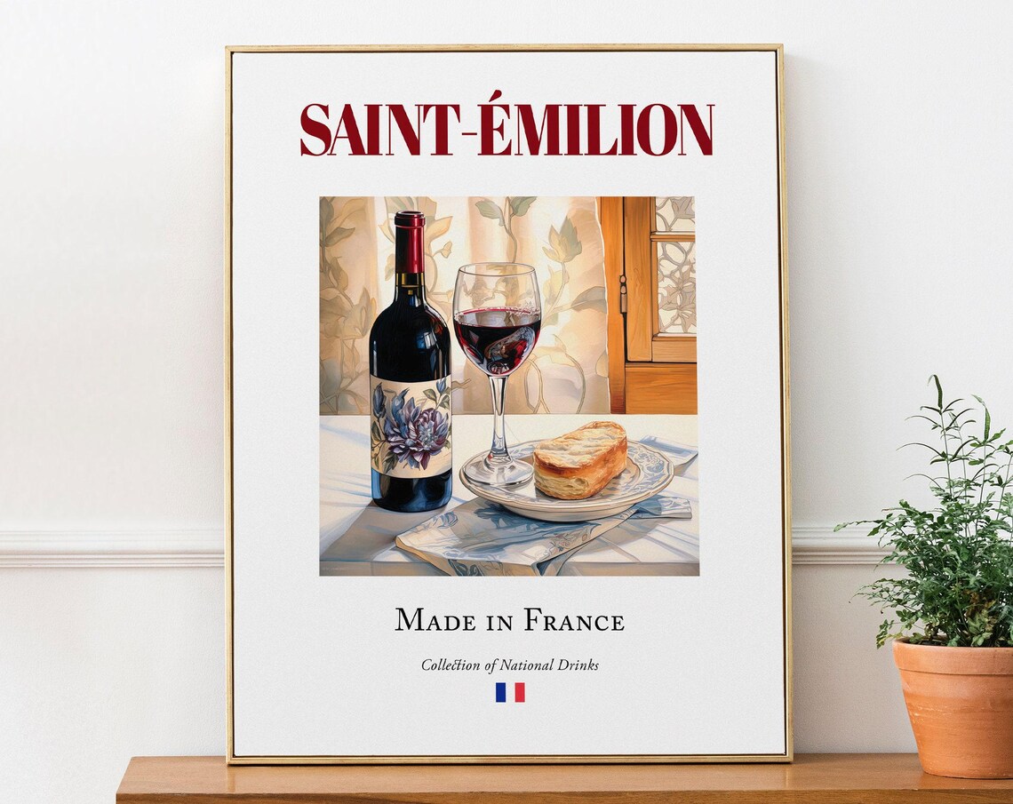 Saintemilion Maiolica Tile Drink Poster, Gironde