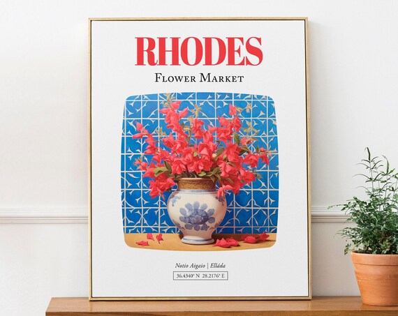 Rhodes Notio Aigaio Ellda Flower Market Art Print
