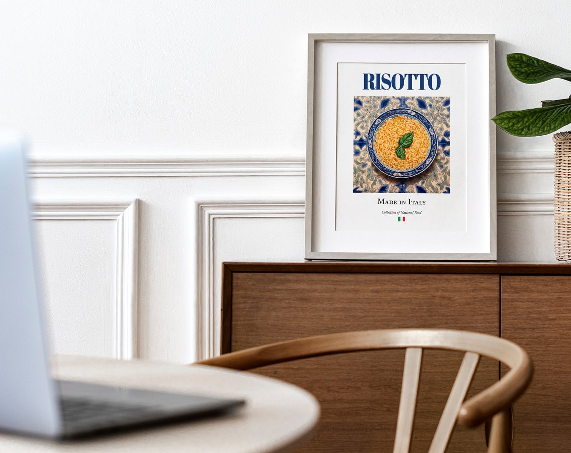 Risotto on Maiolica Tile Plate, Italian Food Poster - Image 4