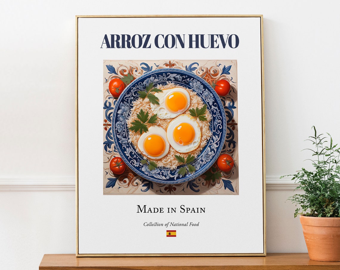 Arroz Con Huevo Maiolica Tile Plate Art Print