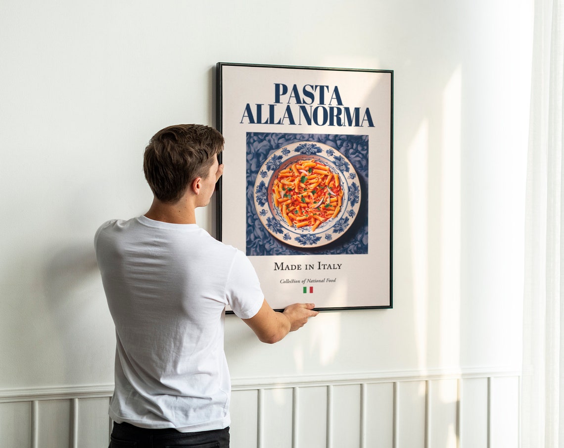 Pasta Alla Norma Maiolica Tile Plate Art Print - Image 3