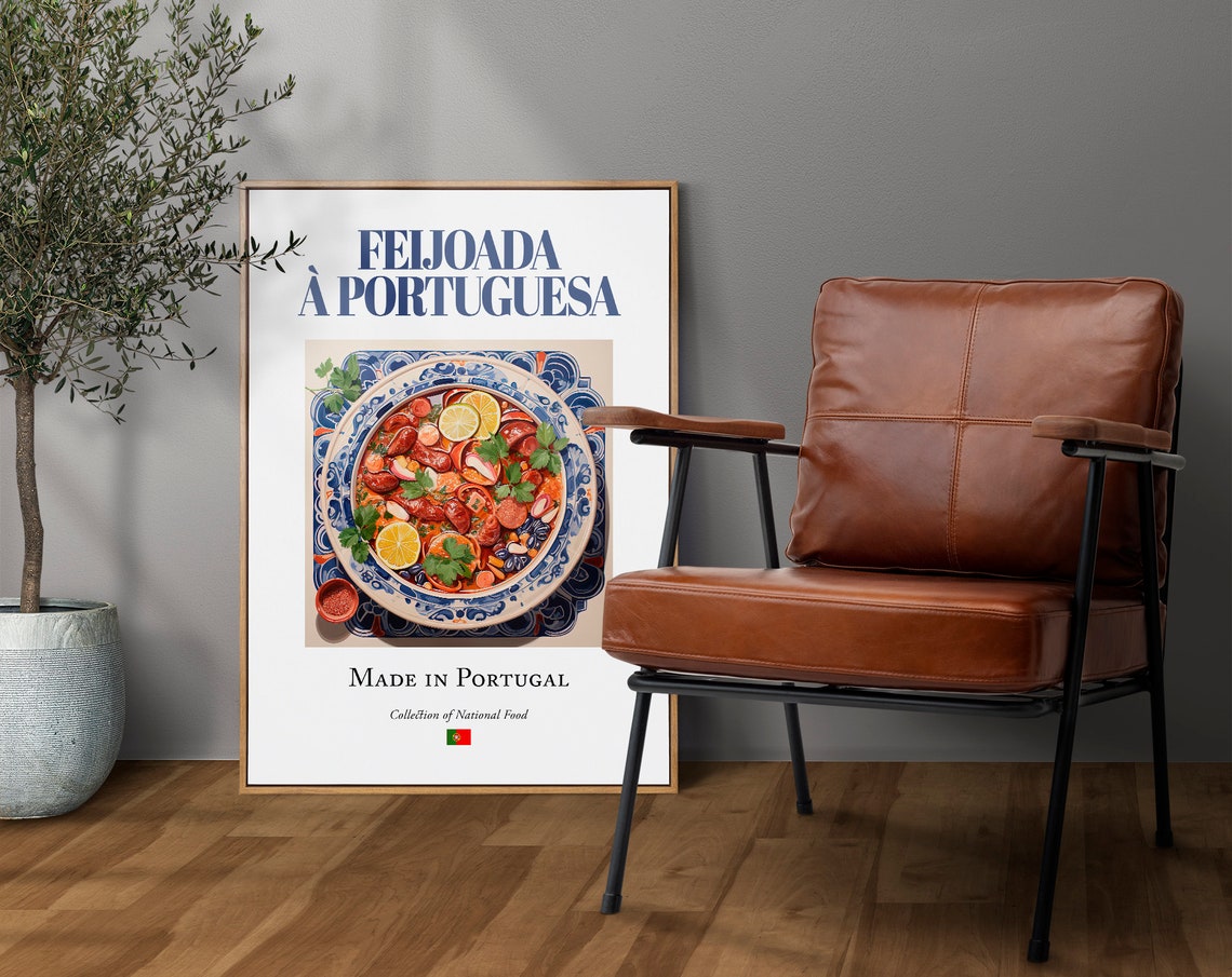 Feijoada Portuguesa Azulejo Tile Plate, Food Poster - Image 4