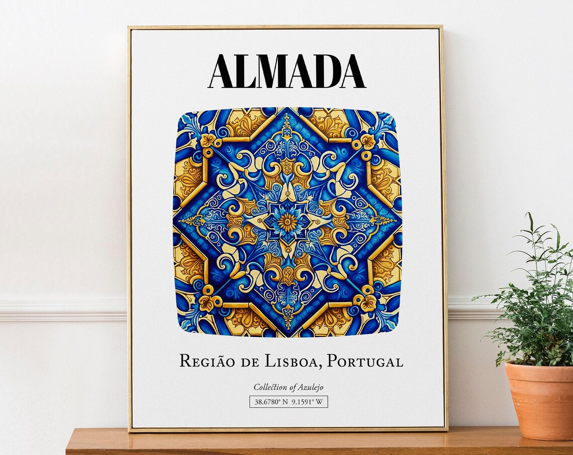 Almada Regio De Lisboa Portugal Tile Pattern Art Print