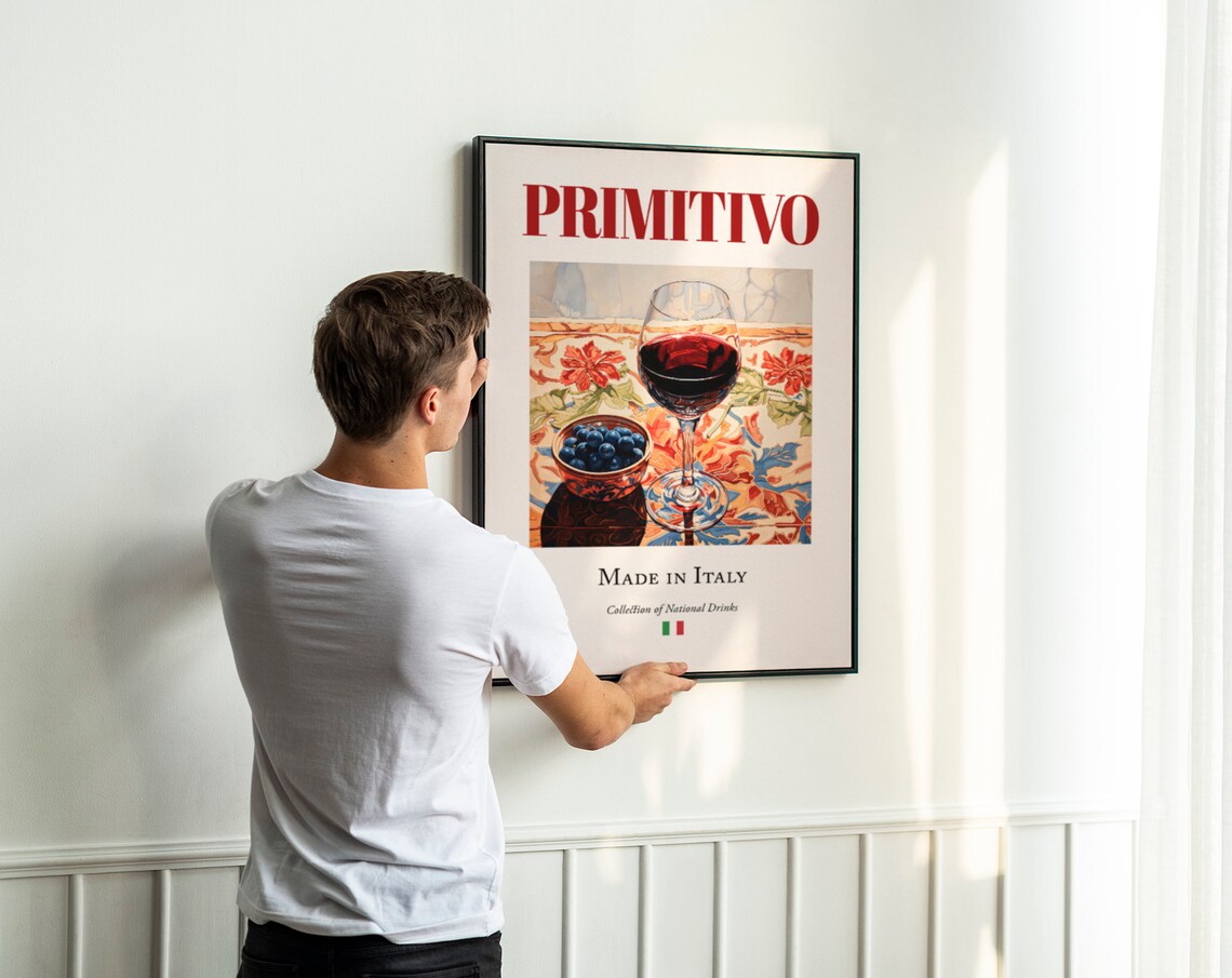 Primitivo On Maiolica Tile, Traditional Italian Poster - Image 2