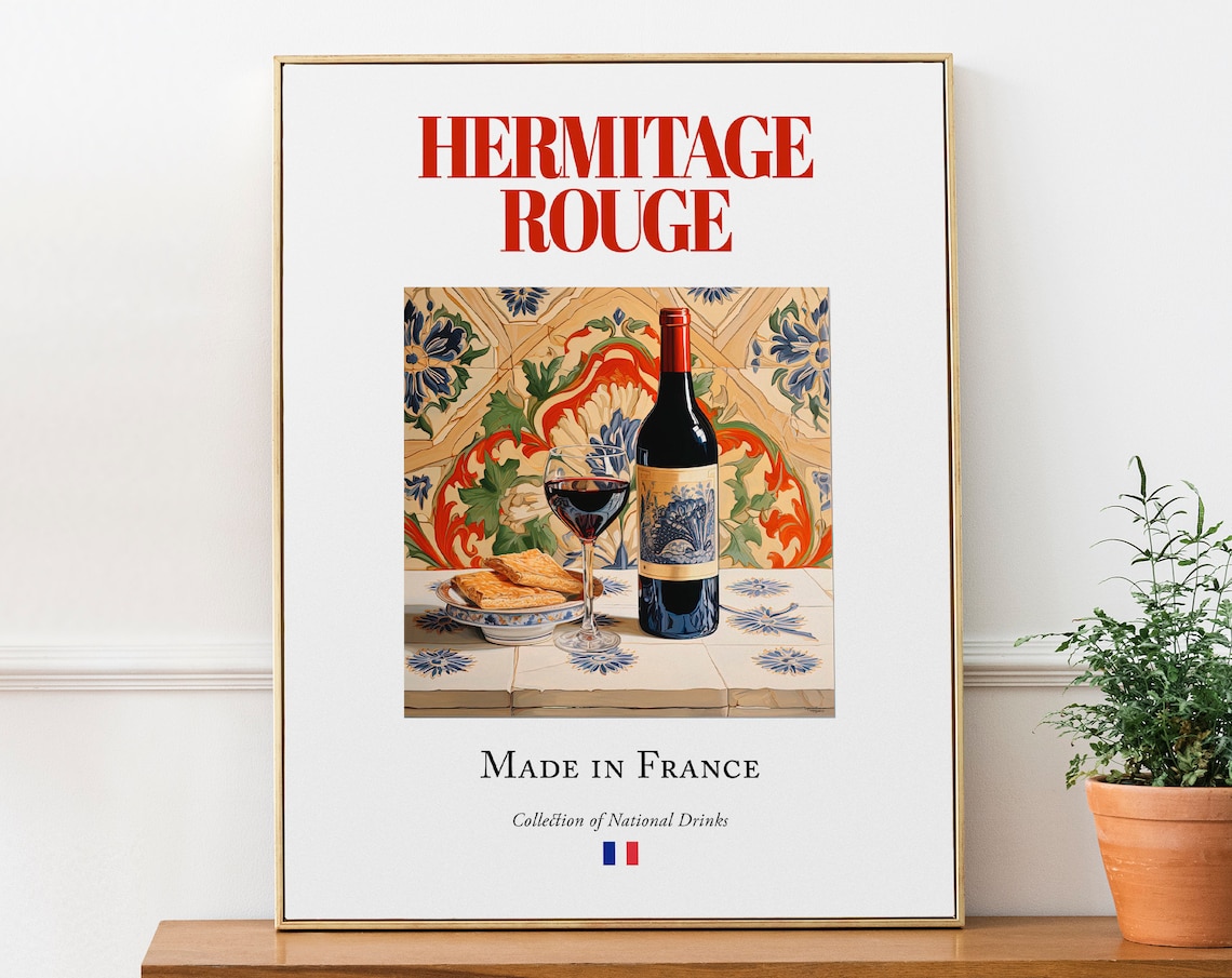 Hermitage Rouge On Maiolica Tile Poster, Traditional Drome