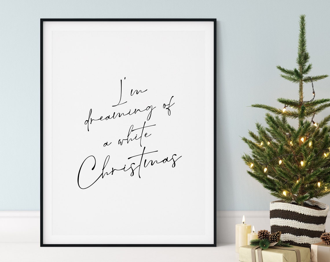I'm Dreaming Of A White Christmas Script Classic Holiday Poster