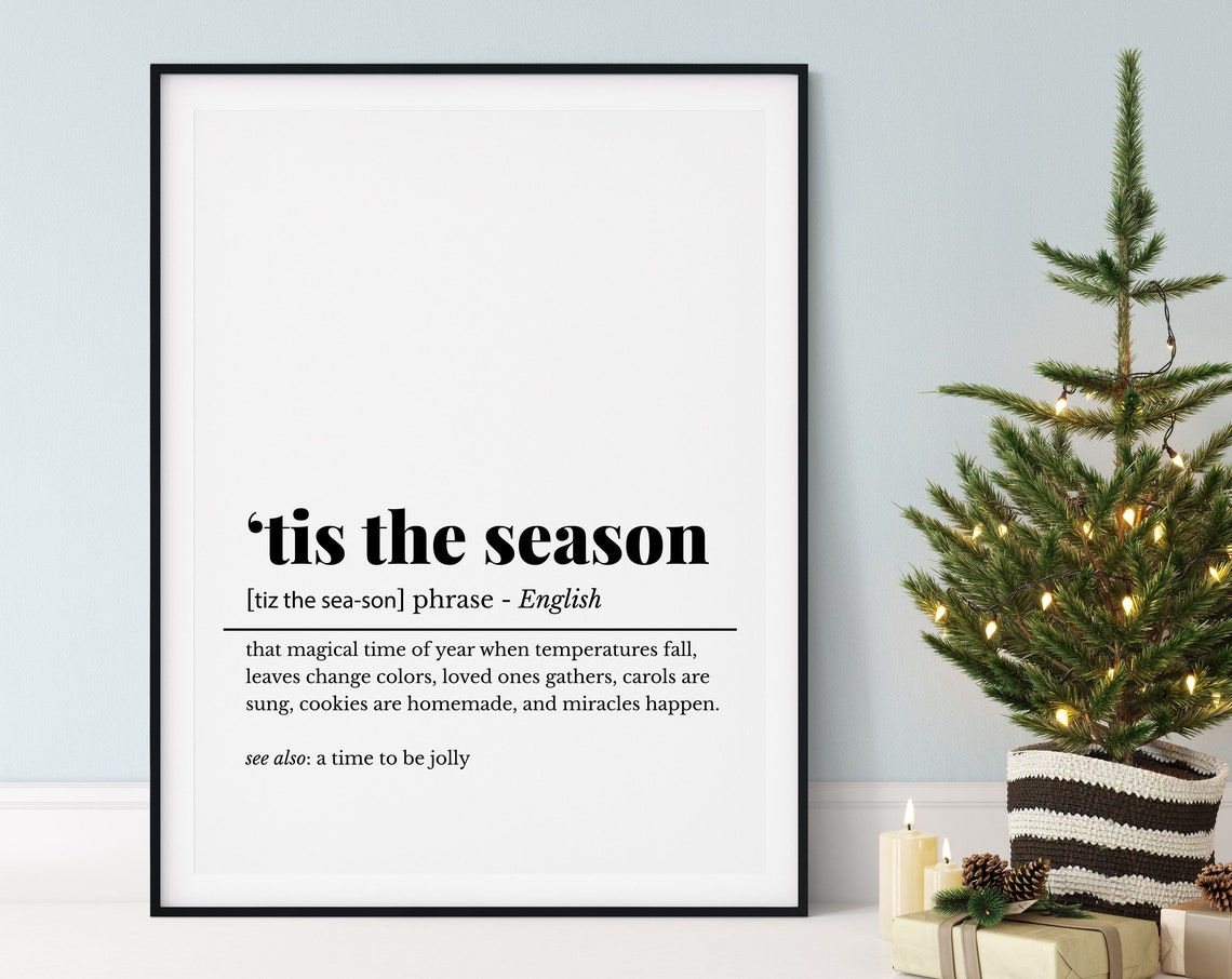 Tis The Season Funny Dictionary Definition Christmas Holiday Poster