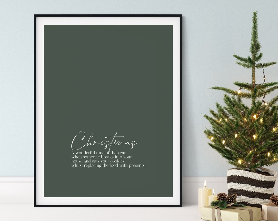 Funny Christmas Definition Cookies Bandit Holiday Quote Print