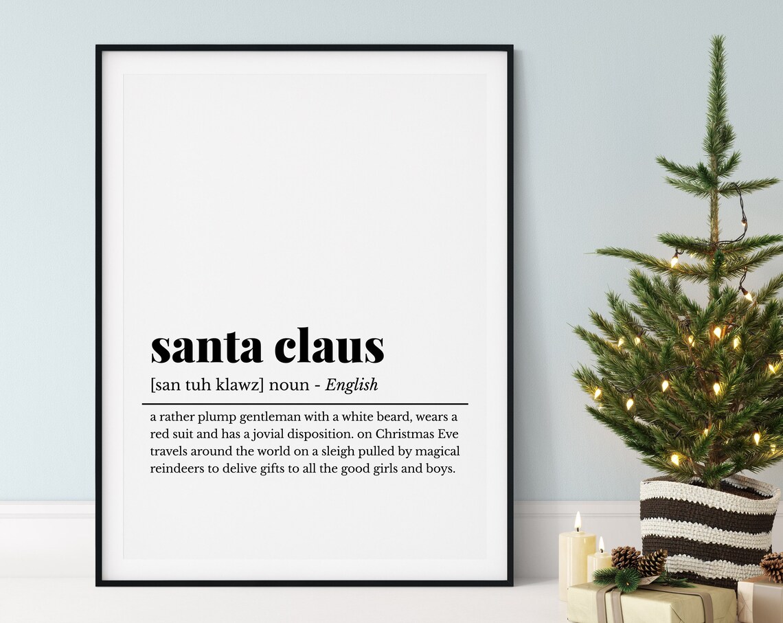 Santa Claus Funny Dictionary Definition Christmas Holiday Gift Poster