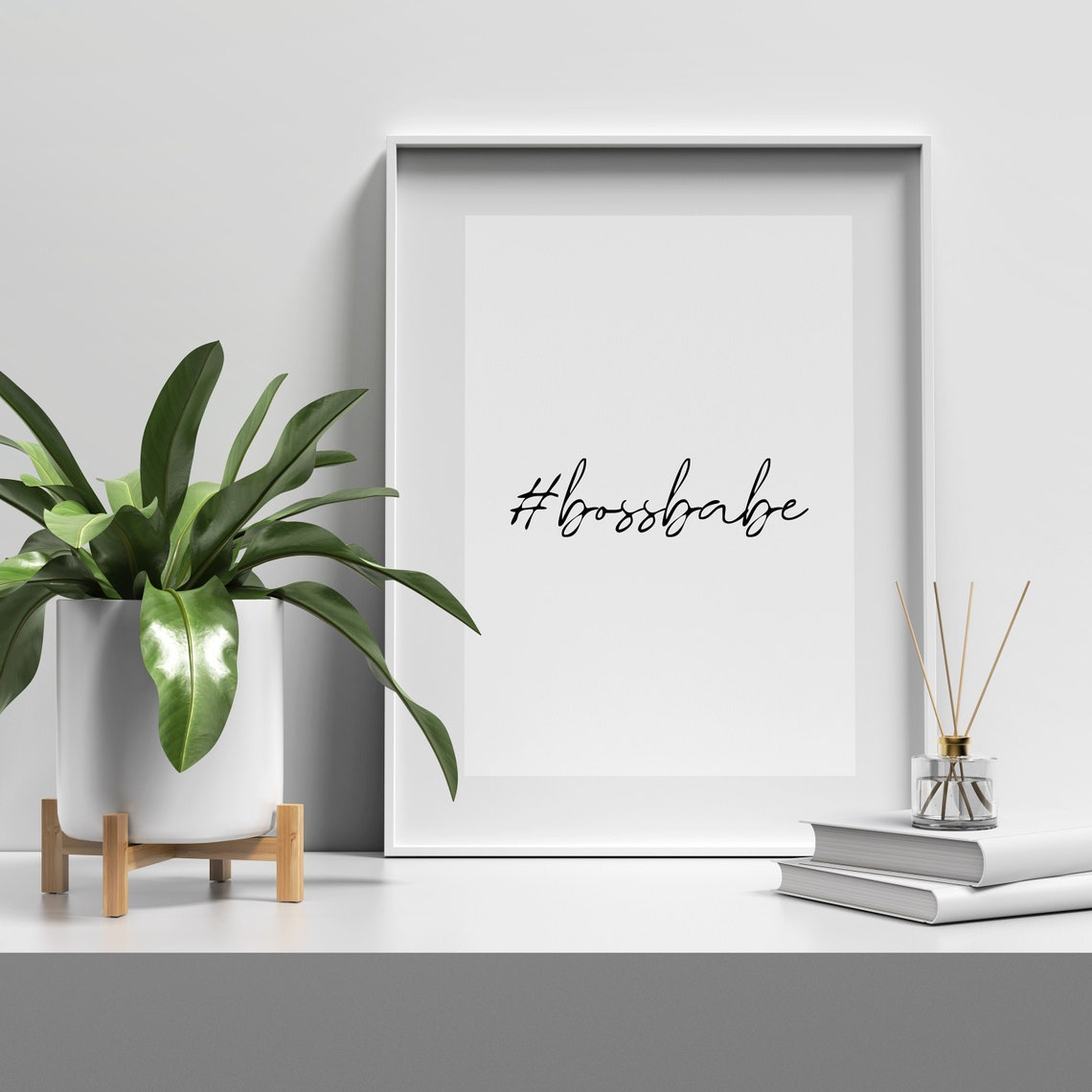 Boss Babe Inspiring Minimalist Hashtag Script Quote Girl Poster - Image 5