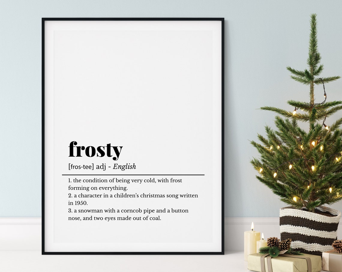 Frosty Definition Christmas Poster Minimalist Holiday Wall Decor