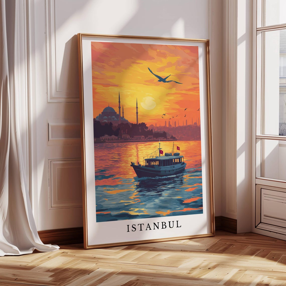 Istanbul Cityscape, Travel Poster