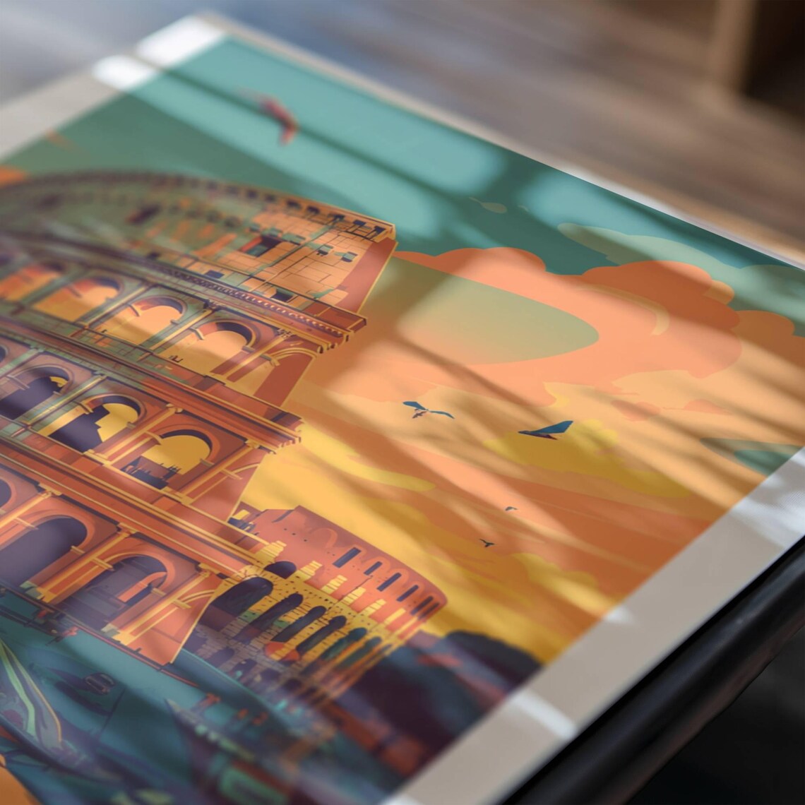 Rome Colosseum Travel Poster, Historic Architecture - Image 2
