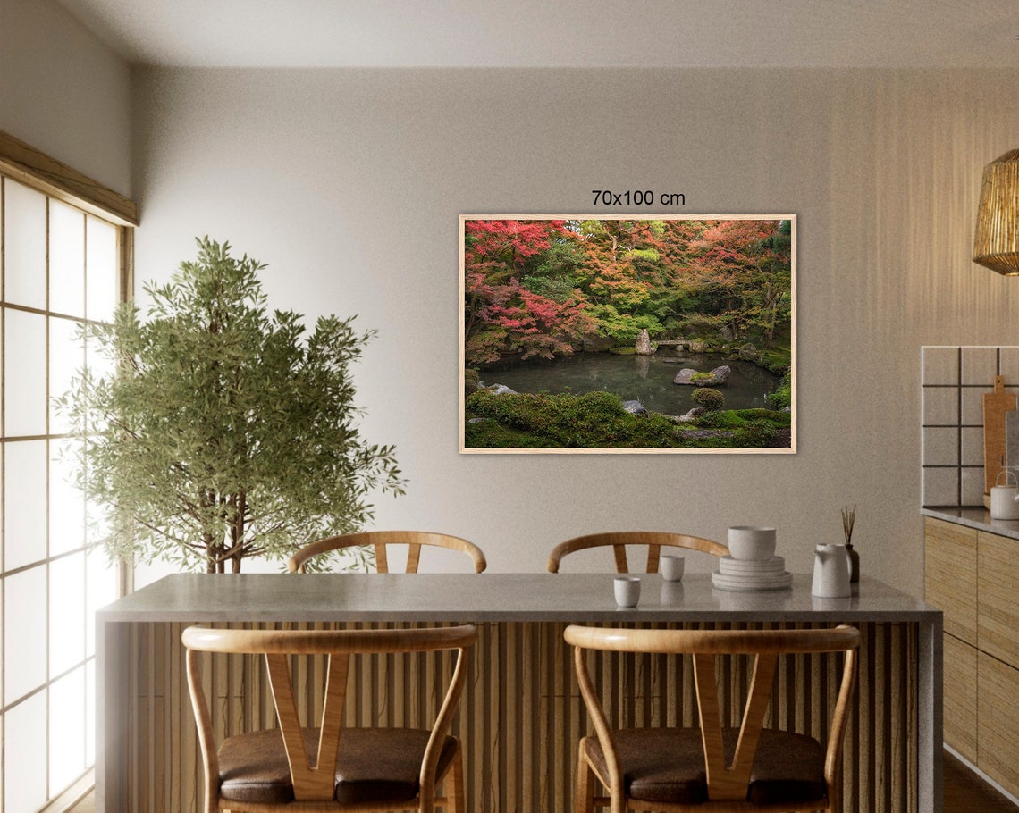 Japanese Garden Pond Autumn Maples Moss Rocks Japan Zen Poster - Image 2