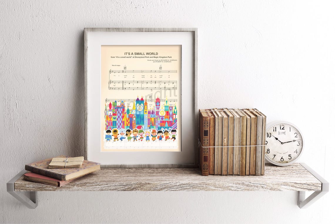 Its a Small World Sheet Music Disney Parks Kids Nursery Poster